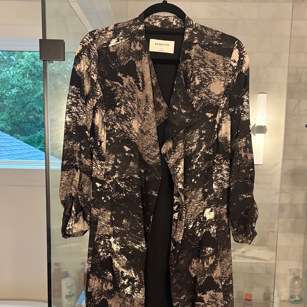 Babaton Abstract Black and Cream Coat